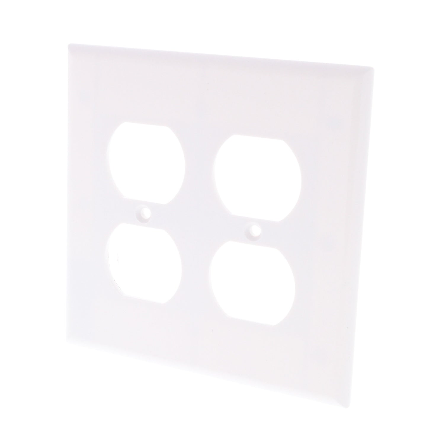 Cooper 2050W White 2-Gang Receptacle Thermoset Wallplate Outlet Mid-Size Cover