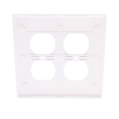 Cooper 2050W White 2-Gang Receptacle Thermoset Wallplate Outlet Mid-Size Cover