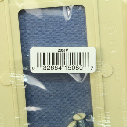 Cooper 2051V Ivory 1-Gang Mid-Size Decorator Thermoset Wallplate Switch Cover
