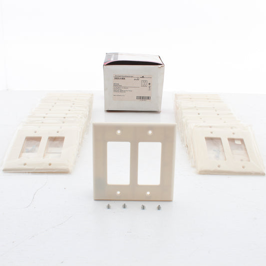 Cooper 2052LA Light Almond 2-Gang Decorator Thermoset GFCI Mid-Size Cover 25pcs