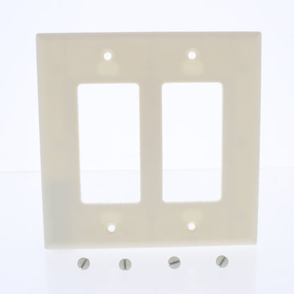 Cooper 2052LA Light Almond 2-Gang Decorator Thermoset GFCI GFI Mid-Size Cover