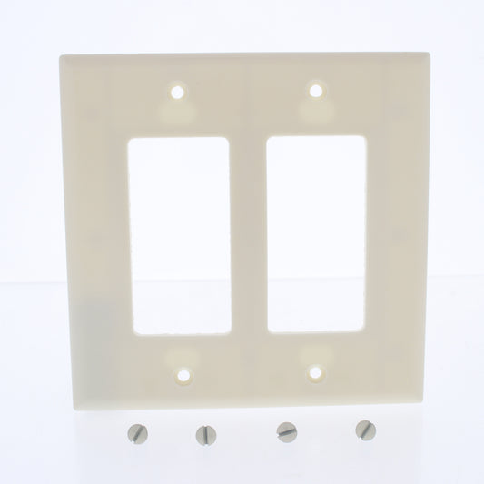Cooper 2052LA Light Almond 2-Gang Decorator Thermoset GFCI GFI Mid-Size Cover