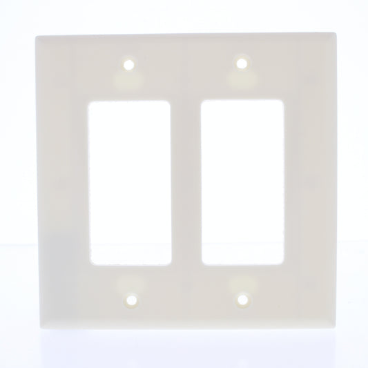 Cooper 2052LA Light Almond 2-Gang Decorator Thermoset GFCI GFI Mid-Size Cover