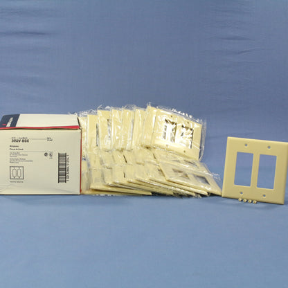 Cooper 2052V Ivory 2-Gang Decorator GFCI Plastic Mid-Size Wallplate Cover 25pcs