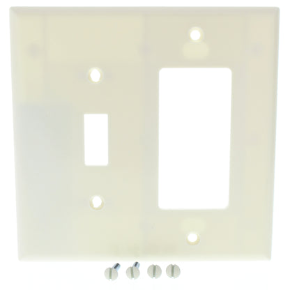 Cooper 2053A Almond 2-Gang Toggle Switch Decorator Thermoset Mid-Size Wallplate