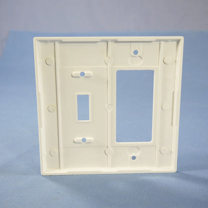 Cooper 2053W White 2-Gang Toggle Switch Decorator Thermoset Mid-Size Wallplate