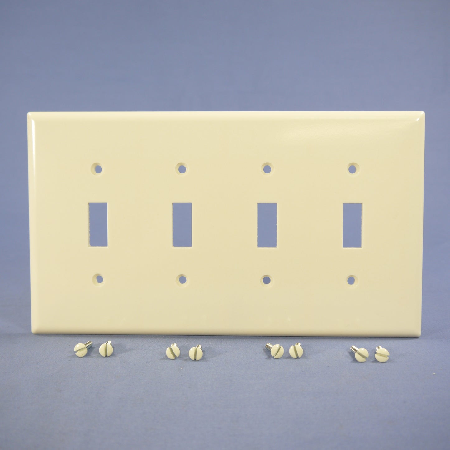Cooper 2054LA Lt Almond Mid-Size 4-Gang Toggle Switch Cover Thermoset Wallplate