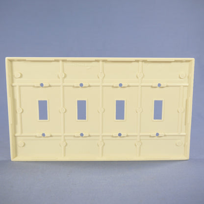 Cooper 2054LA Lt Almond Mid-Size 4-Gang Toggle Switch Cover Thermoset Wallplate