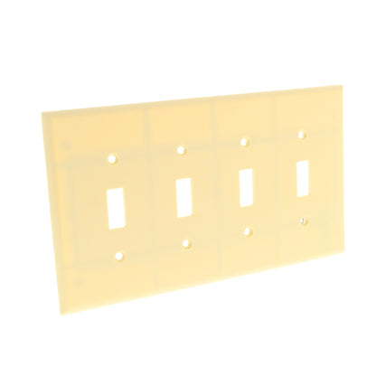 Cooper 2054V Ivory 4-Gang Toggle Switch Mid-Size Cover Thermoset Wallplate