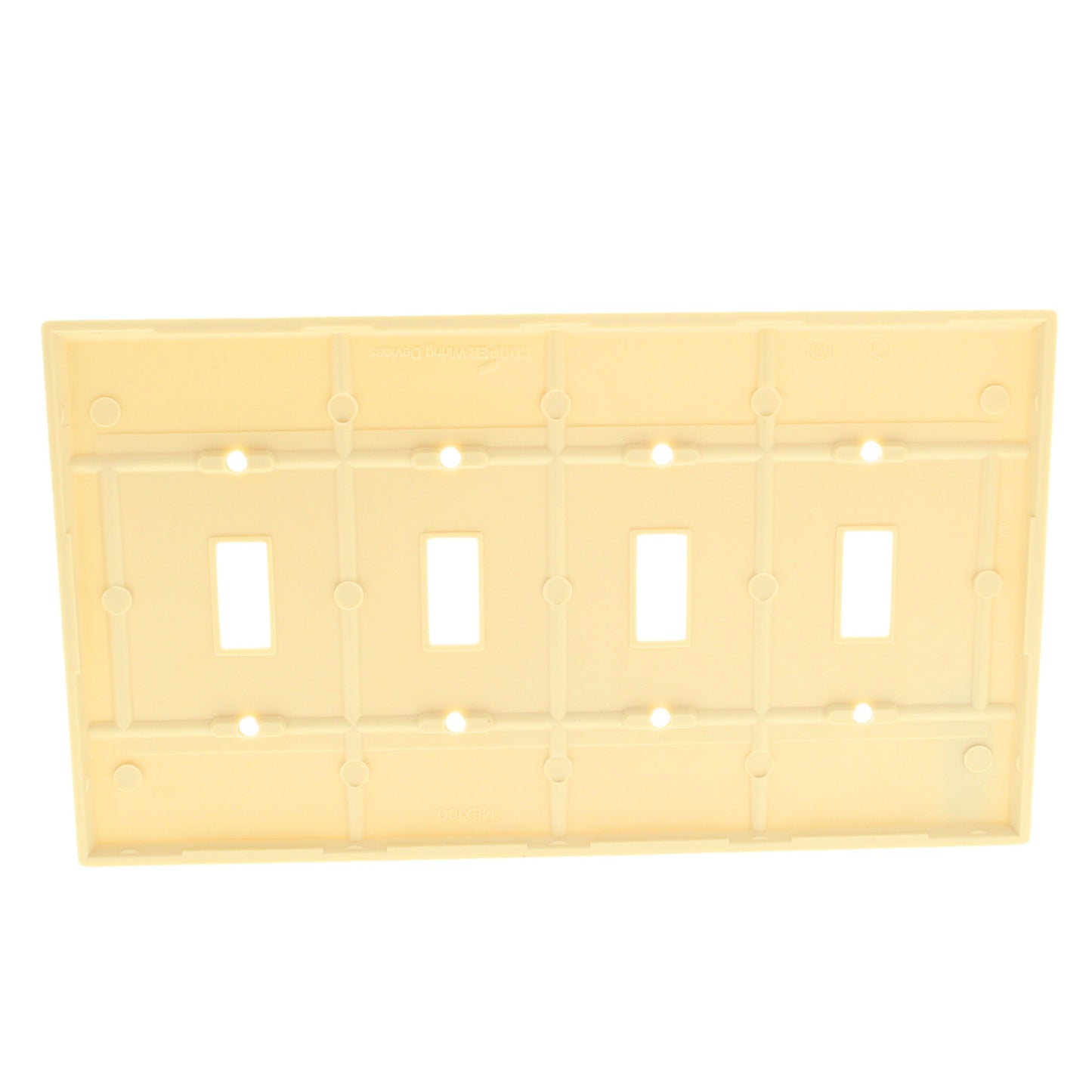 Cooper 2054V Ivory 4-Gang Toggle Switch Mid-Size Cover Thermoset Wallplate