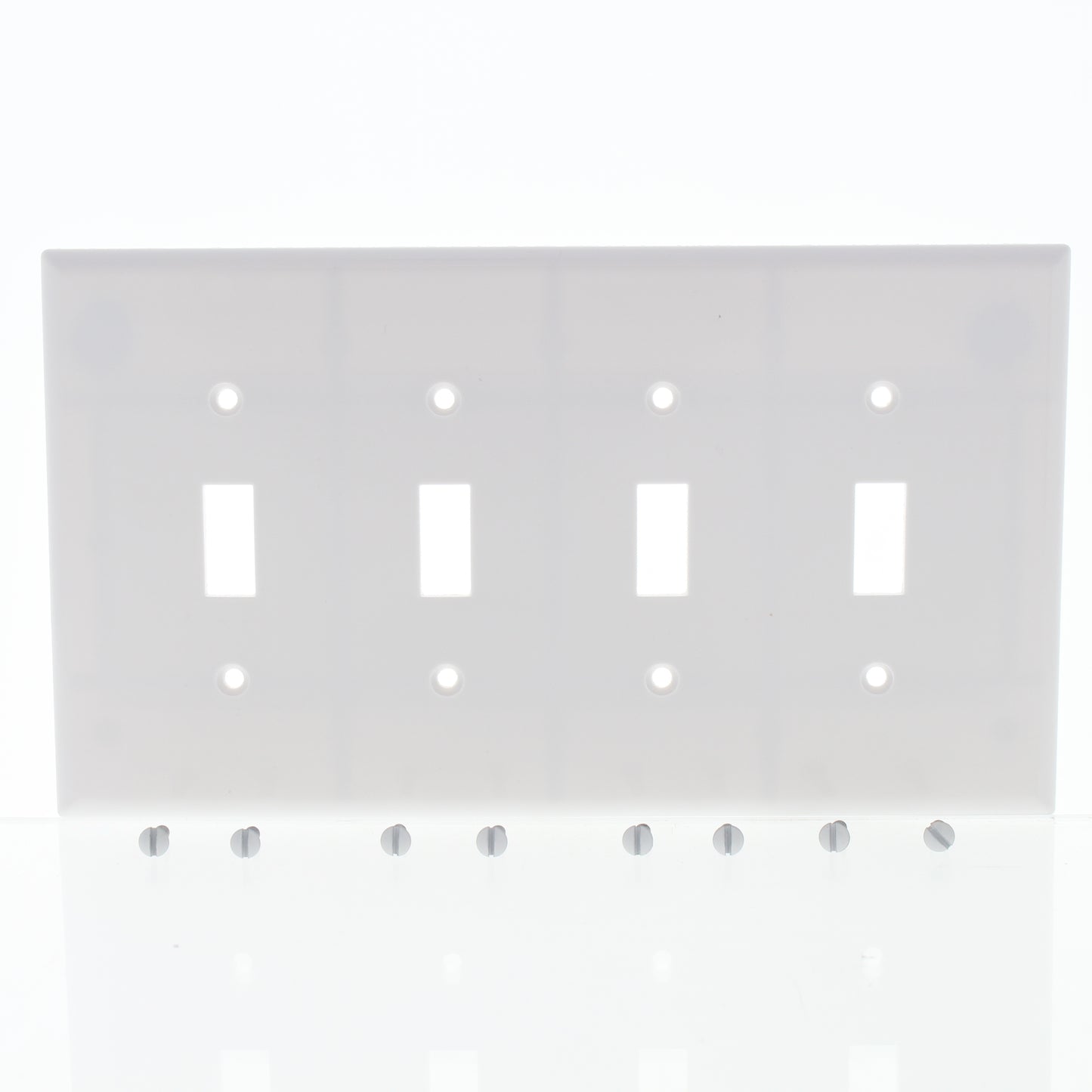 Cooper 2054W White 4-Gang Toggle Switch Mid-Size Cover Thermoset Wallplate