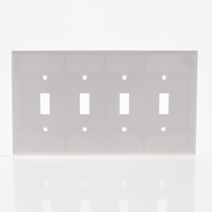 Cooper 2054W White 4-Gang Toggle Switch Mid-Size Cover Thermoset Wallplate