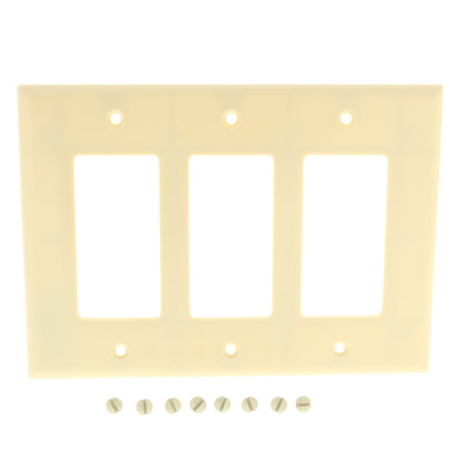 Cooper 2063V Ivory 3-Gang Decorator GFCI Switch Mid-Size Thermoset GFI Wallplate
