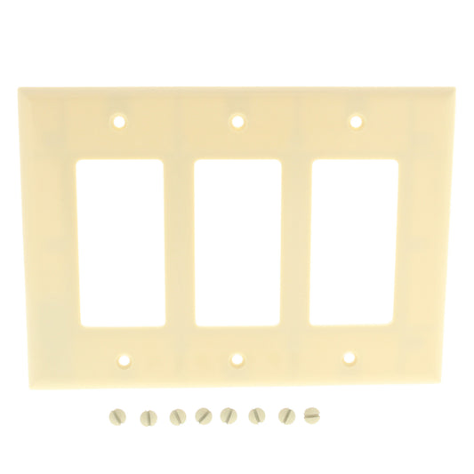 Cooper 2063V Ivory 3-Gang Decorator GFCI Switch Mid-Size Thermoset GFI Wallplate