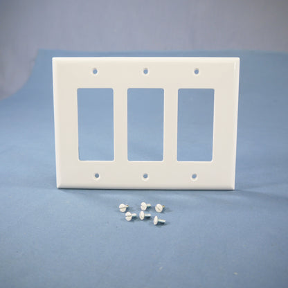 Cooper 2063W White 3-Gang Decorator GFCI Switch Mid-Size Thermoset GFI Wallplate