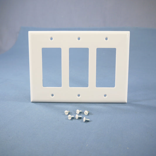 Cooper 2063W White 3-Gang Decorator GFCI Switch Mid-Size Thermoset GFI Wallplate