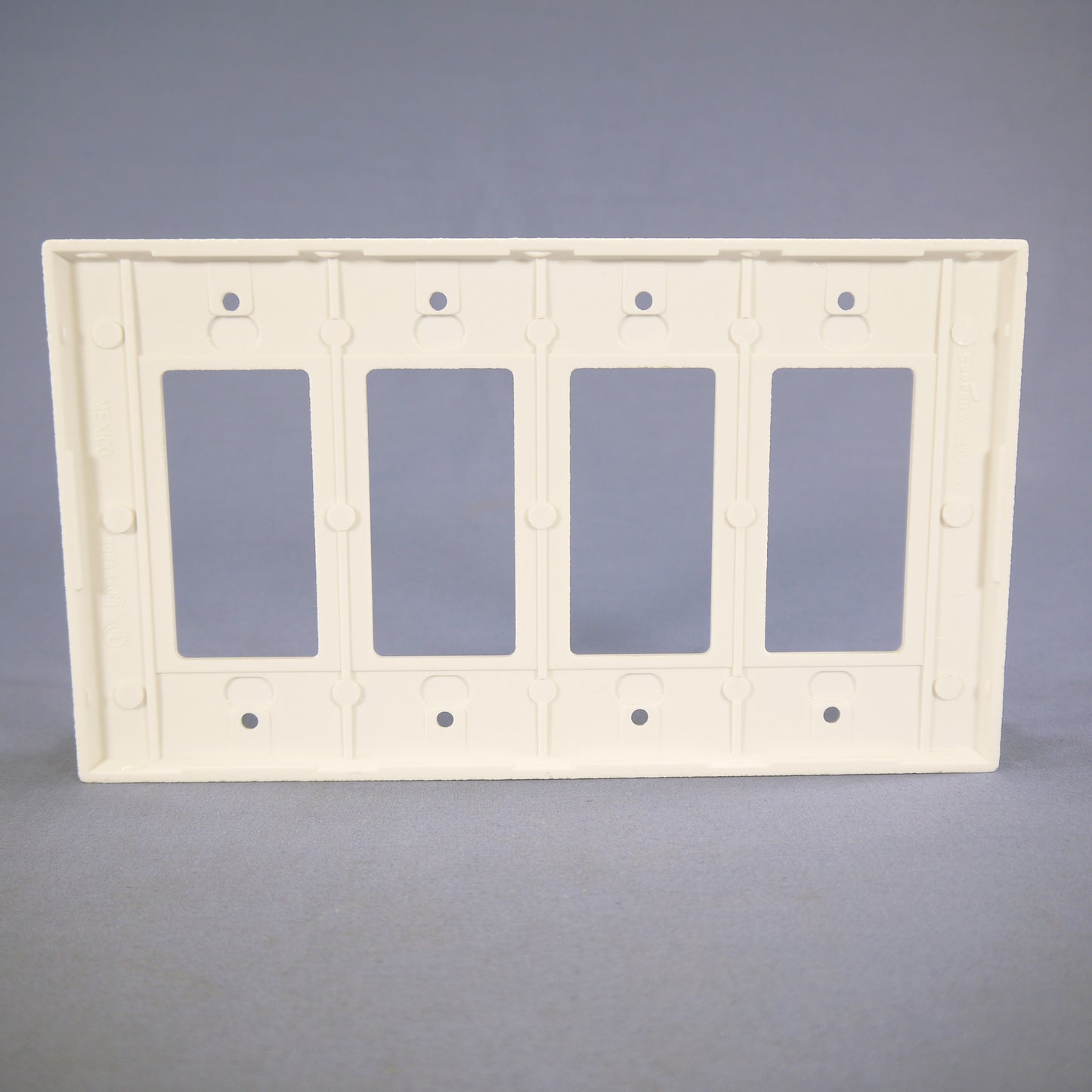Cooper 2064W White 4-Gang Decorator GFCI Thermoset Wallplate Mid-Size Cover
