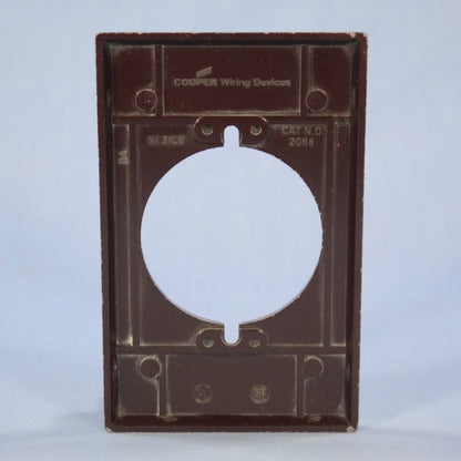 Cooper 2068B Brown 1-Gang Range Cover Dryer 2.156 Receptacle Thermoset Wallplate