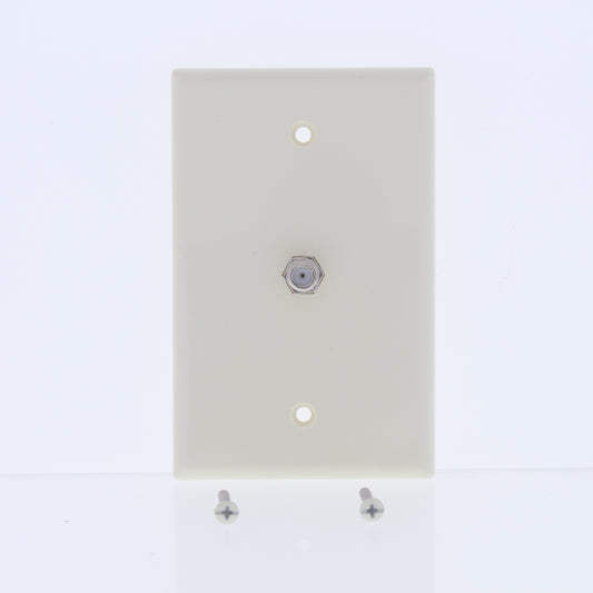 Cooper 2072A Almond 1-Gang Coaxial Video Jack Thermoset Midsize Wallplate Cover