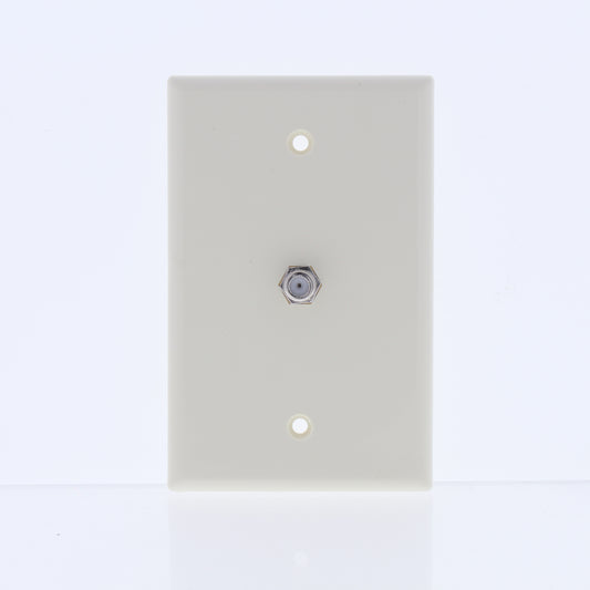 Cooper 2072A Almond 1-Gang Coaxial Video Jack Thermoset Midsize Wallplate Cover