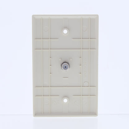 Cooper 2072A Almond 1-Gang Coaxial Video Jack Thermoset Midsize Wallplate Cover