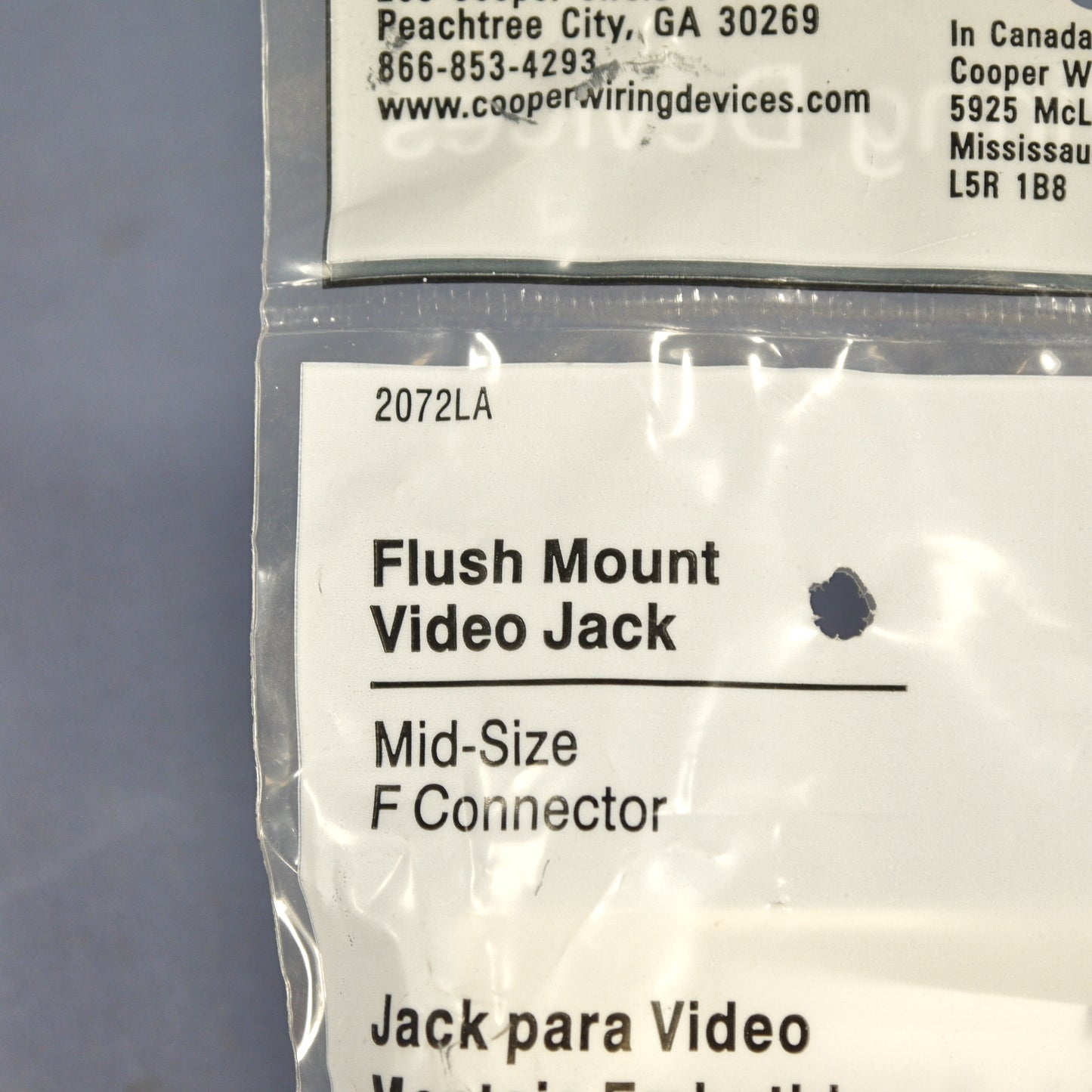 Cooper 2072LA Light Almond 1-Gang Midsize Coaxial Jack Thermoset Wallplate Cover