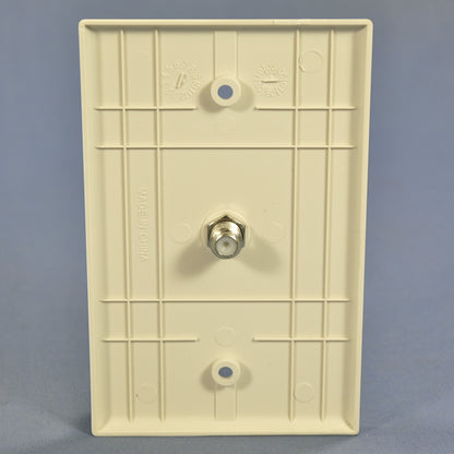 Cooper 2072LA Light Almond 1-Gang Midsize Coaxial Jack Thermoset Wallplate Cover