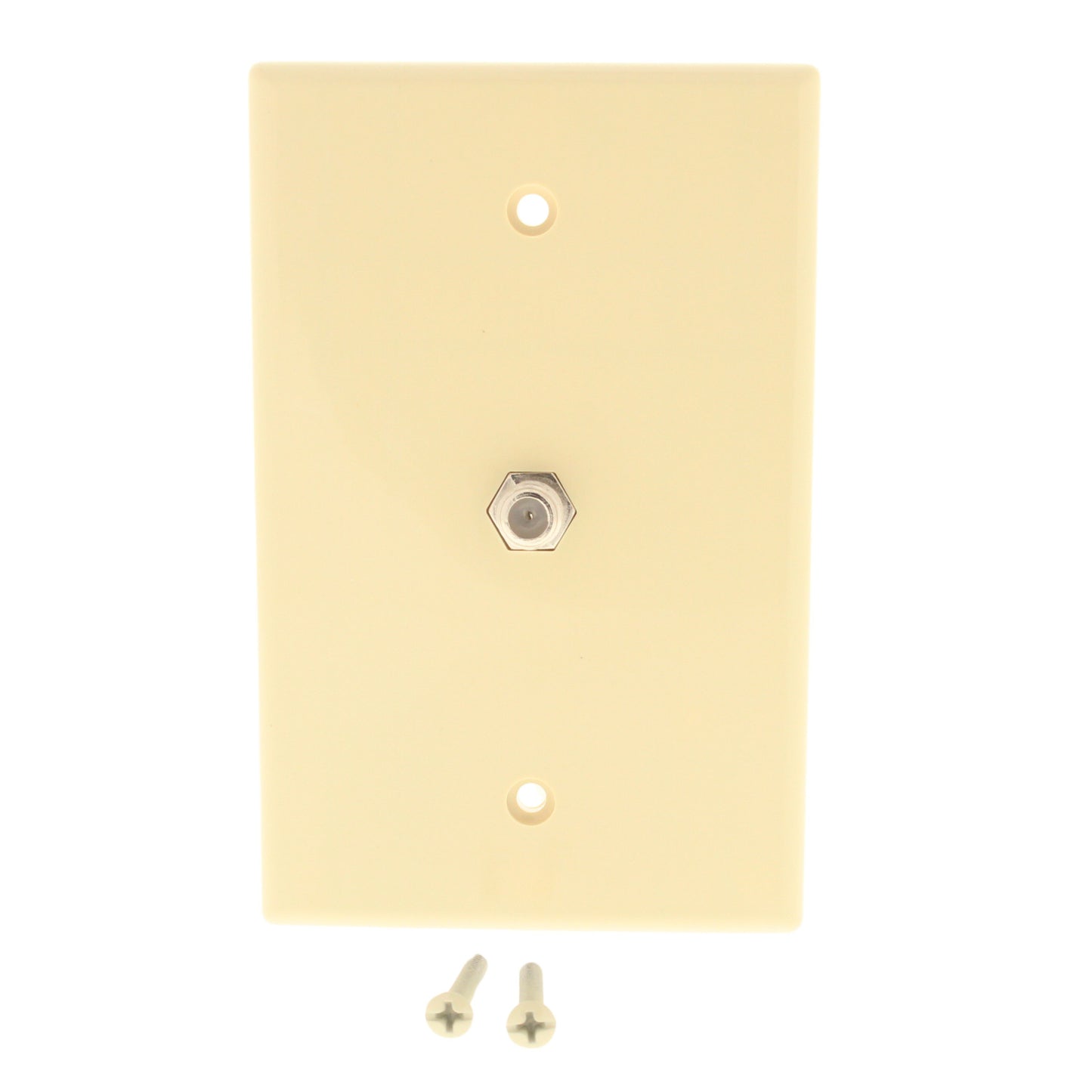 Cooper 2072V Ivory Thermoset Midsize Coax Cable Jack Wallplate Cover Flush Mount