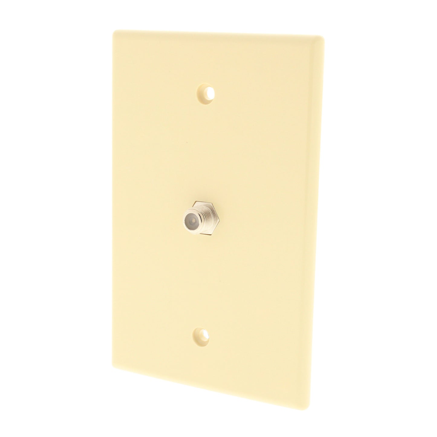 Cooper 2072V Ivory Thermoset Midsize Coax Cable Jack Wallplate Cover Flush Mount