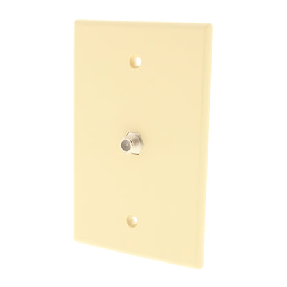 Cooper 2072V Ivory Thermoset Midsize Coax Cable Jack Wallplate Cover Flush Mount
