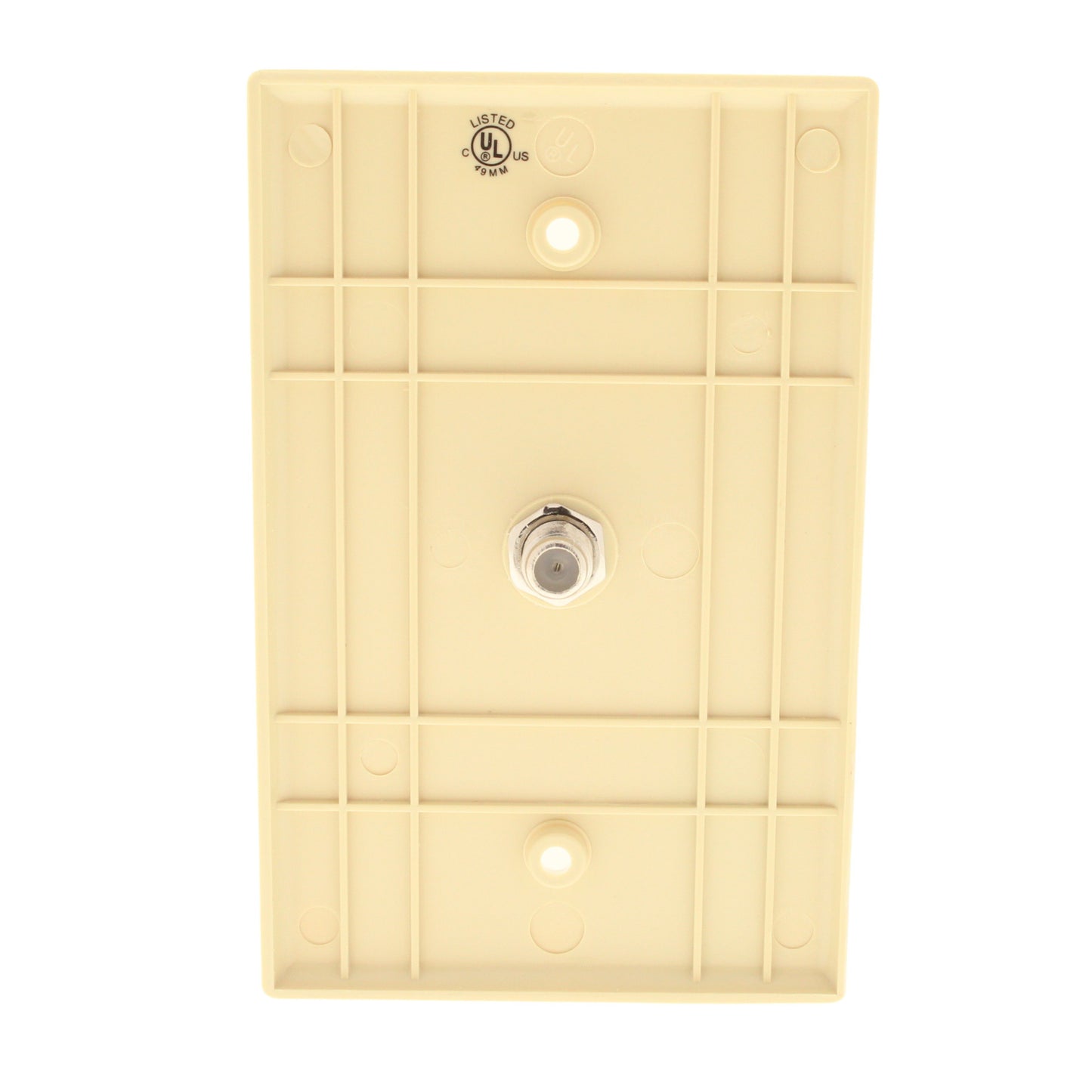 Cooper 2072V Ivory Thermoset Midsize Coax Cable Jack Wallplate Cover Flush Mount
