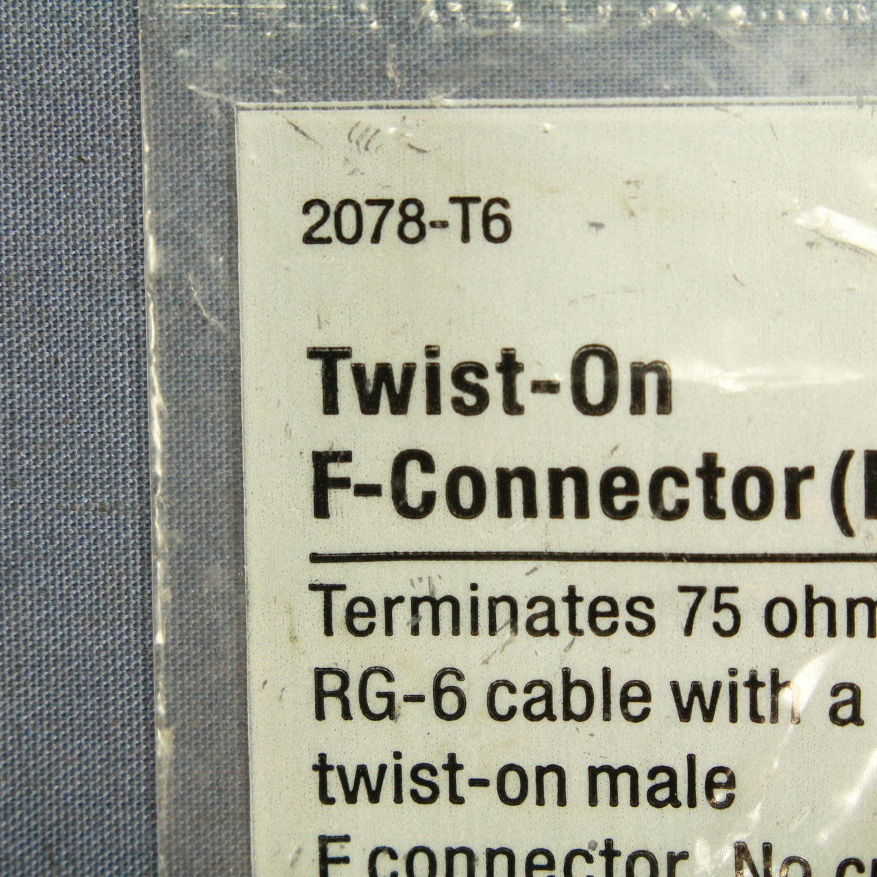 Cooper 2078-T6 Nickel Twist-On Coaxial Cable End Connector Video F-Connector RG6