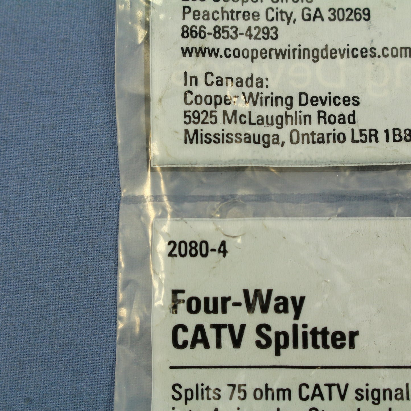 Cooper 900 MHz 4-Way Type F Coaxial Video Distribution Splitter 2080-3