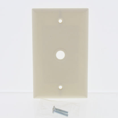 Cooper 2128A Almond 1-Gang Phone .375" Hole Coax Cable Thermoset Wallplate Cover