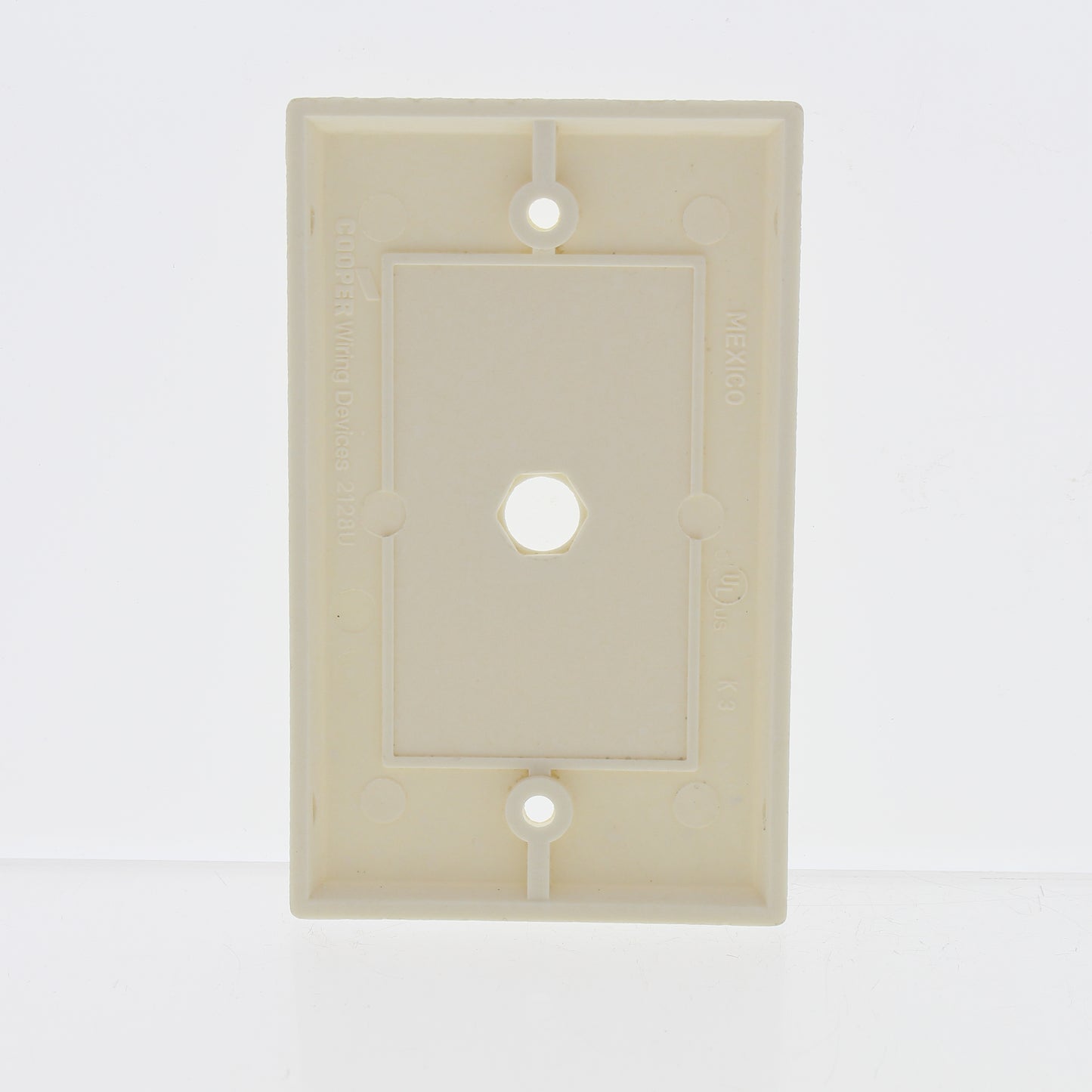Cooper 2128A Almond 1-Gang Phone .375" Hole Coax Cable Thermoset Wallplate Cover