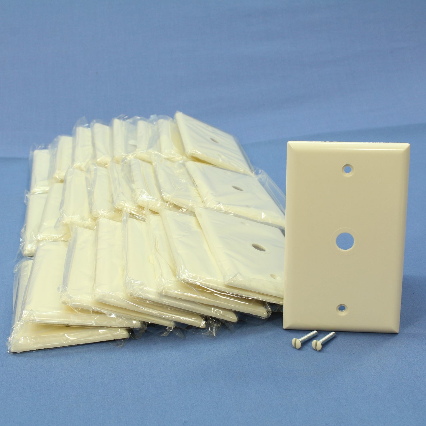 Cooper 2128LA Light Almond Phone Cable Wallplate Thermoset 0.375" Hole 25-Pack