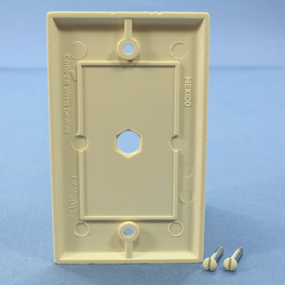 Cooper 2128LA Light Almond Phone Cable Wallplate Thermoset 0.375" Hole 25-Pack