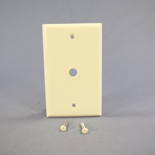 Cooper 2128LA Lt Almond 1-Gang Phone .375" Coax Cable Thermoset Wallplate Cover