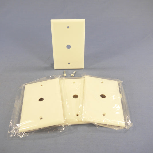 Cooper 2128LA Light Almond 1-Gang .375 Phone Cable Thermoset Wallplate Cover 4pc