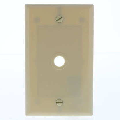 Cooper 2128V Ivory 1-Gang Phone .375" Coax Cable Thermoset Wallplate Cover 25pcs