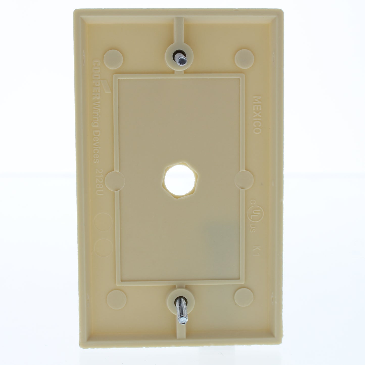 Cooper 2128V Ivory 1-Gang Phone .375" Coax Cable Thermoset Wallplate Cover 25pcs