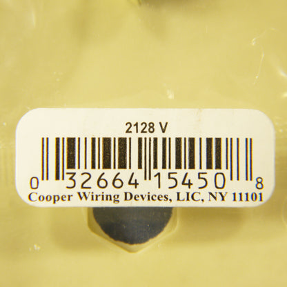 Cooper 2128V Ivory 1-Gang Phone .375" Coax Jack Cable Thermoset Wallplate Cover