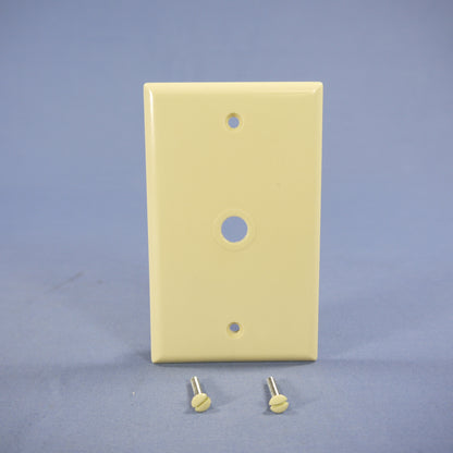 Cooper 2128V Ivory 1-Gang Phone .375" Coax Jack Cable Thermoset Wallplate Cover