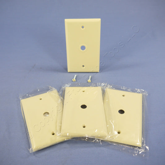 Cooper 2128V Ivory 1-Gang Telephone .375" Plastic Wallplates Cover Box Mount 4pc
