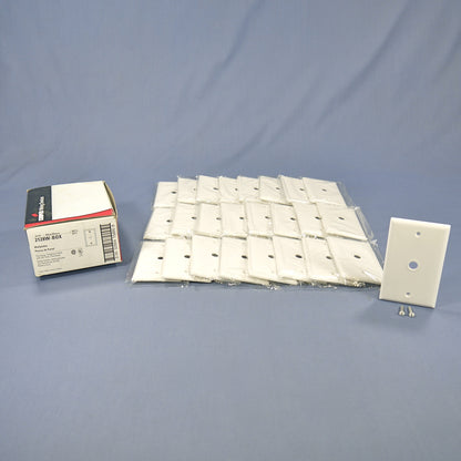 Cooper 2128W White 1-Gang Phone .375" Coax Cable Thermoset Wallplate Cover 25pcs