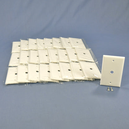 Cooper 2128W White 1-Gang Phone .375" Coax Cable Thermoset Wallplate Cover 25pcs