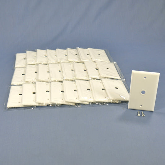 Cooper 2128W White 1-Gang Phone .375" Coax Cable Thermoset Wallplate Cover 25pcs