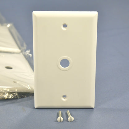 Cooper 2128W White 1-Gang Phone .375" Coax Cable Thermoset Wallplate Cover 25pcs