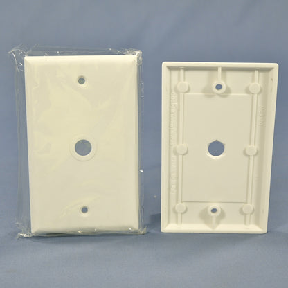 Cooper 2128W White 1-Gang Phone .375" Coax Cable Thermoset Wallplate Cover 25pcs