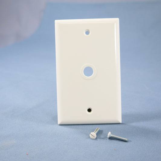 Cooper 2128W White 1-Gang Phone .375" Coax Jack Cable Thermoset Wallplate Cover